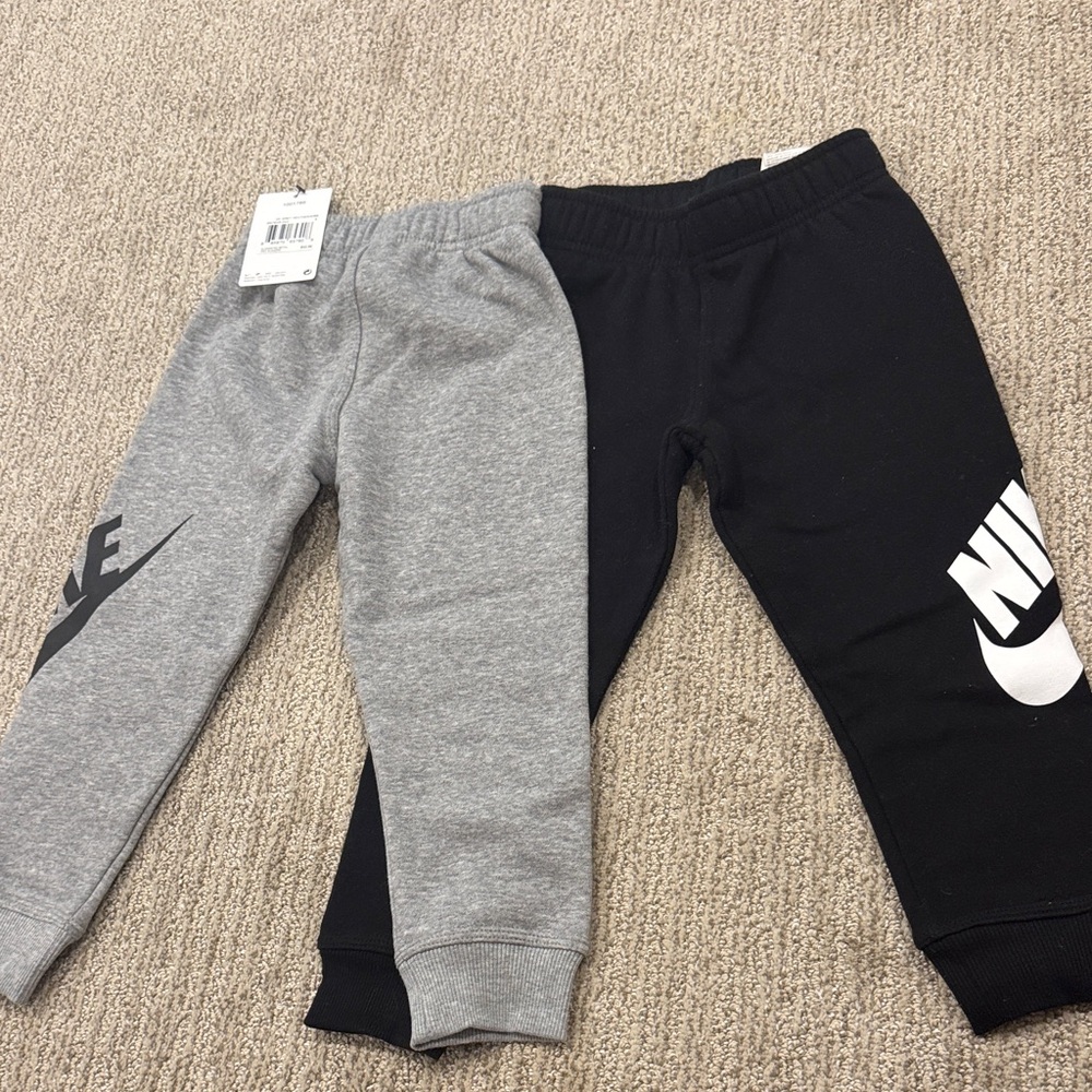 Nike Kids Dual Pack Gray and Black Joggers